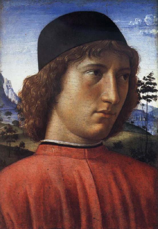 Domenico Ghirlandaio Portrait of a young man in red china oil painting image